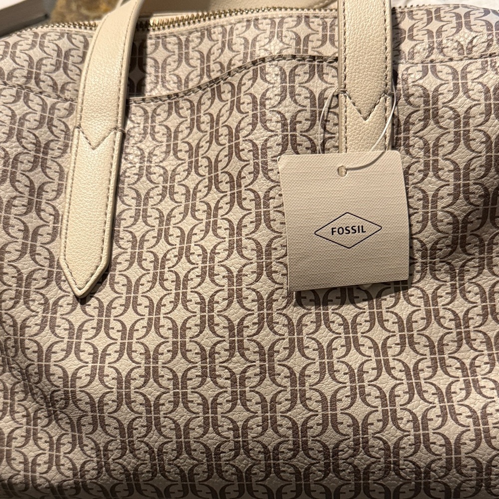 Fossil Tan Monogram Satchel - Picture 2 of 14
